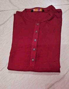 Maroon Kurti with Button Detail