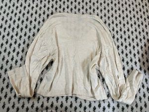Beige V-Neck Top