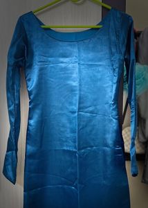 Teal Blue Satin Kurti💙