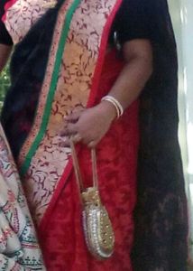 Beautiful Black  &amp; Red Georgette Benarasi Sarees