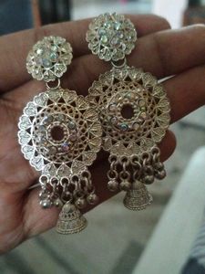 Silver Jhumka Earrings