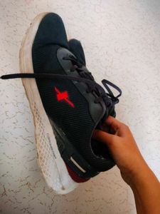 Sparx Black Lace-Up Sneakers