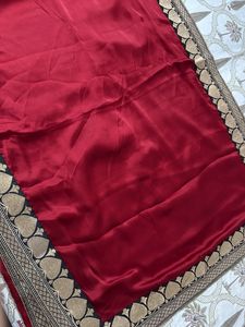 Pure silk Vintage Deep red Banarasi saree