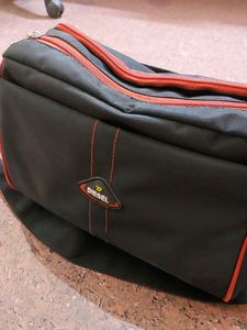 Office Sling BAG Men &amp; Women- Black And Red Polyester