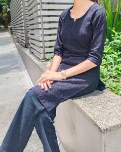 Black chikankari Kurta 🖤
