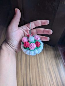 Crochet Floral Keychain