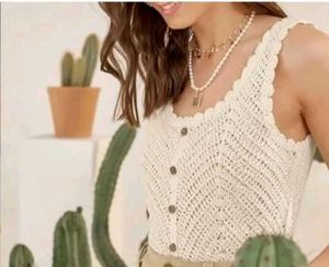 White Knit Crop Top