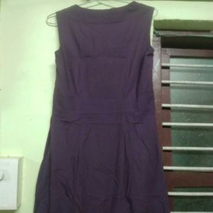 Purple Sleeveless Button Detail Dress