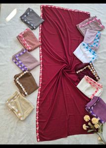 Maroon Dupatta with Floral Detail