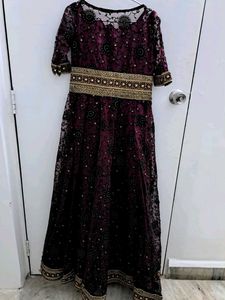 Elegant Pink &amp; Gold Ethnic Gown