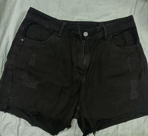 Black Denim Shorts