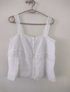 Lace Lined White Soft Fairycore Top