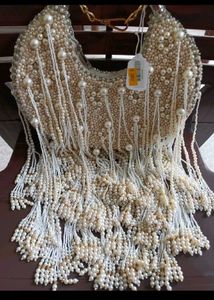 Pearl Embellished Fringe Bag