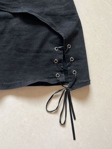 Black Denim Mini Skirt