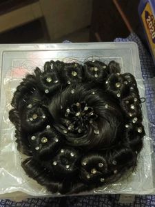 Hair Bun with Rhinestones