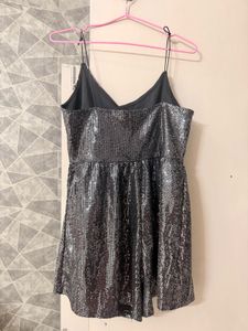 Sparkly Silver Mini Romper