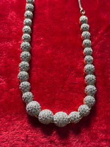 Sparkling Silver Tone AD Necklace &amp; Earring Set