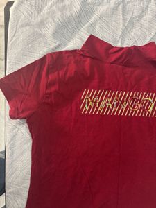 Maroon Mock Neck Top
