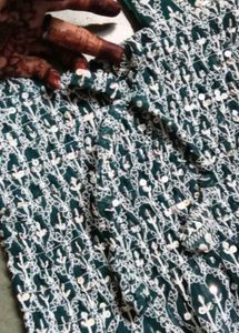 Green &amp; White Smocked Sun Dress