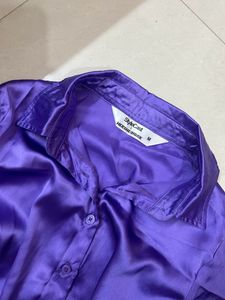 Satin Dress With Flared Slee