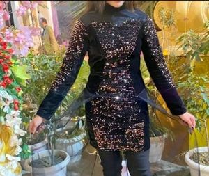 Golden Sequence Black Bodycon Dress For Women