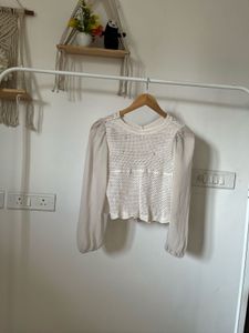 Floral Embroidered Crochet TOPS