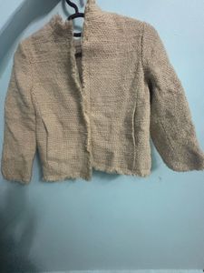 Beige Textured Jacket