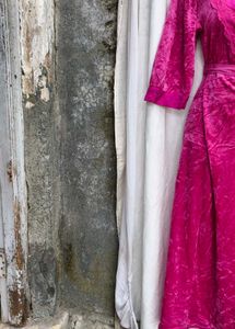 83010. Pink Velvet Wrap Dress