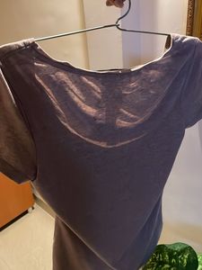 Casual Brown V-Neck T-Shirt