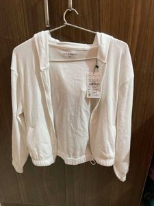 Studiofit White Zip-Up Hoodie