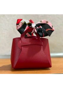 Red Handbag with Scarf