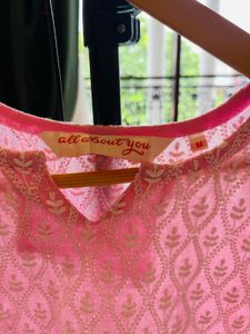 Pink Chikankari Embroidered Kurta