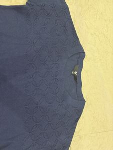 Navy Circle Pattern Top