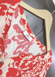 Red &amp; Cream Floral Print Dress for 48 Bust