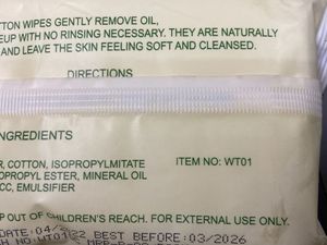 Facial wipes