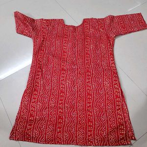 Red Printed Kurta