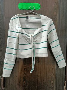 H&amp;M White Crop Top