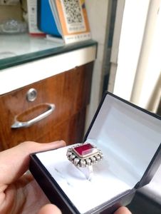 Cut stone Ring Pure Silver 925
