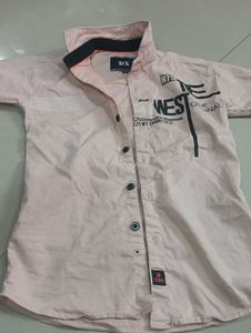 Light pink shirt with blue pant