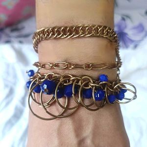 Gold & Blue Layered Bracelet