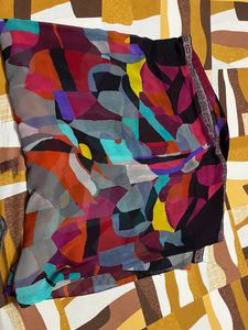 Printed Colourful Synthetic Saree