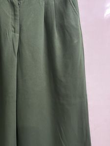 Elegant Olive Green Wide Leg Pants