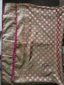 Brown Banarasi Silk Fabric