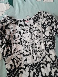 Black And White Kurta
