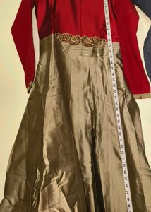 Red And Beige Gown