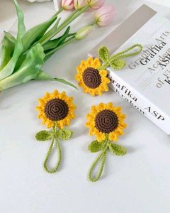 Crochet Sunflower Keychain