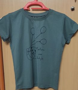 Grey Green Causual Top