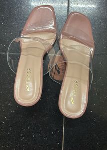 Clear Strap Heel Mules