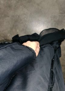 black elegant abaya with handwork and panel at the