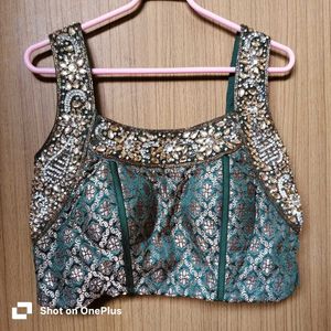 New green embellished Designer Lehenga Choli.